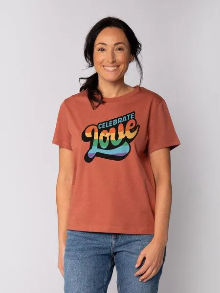 watapparel watapparel T-Shirt Frauen Celebrate Love, Heritage brown, – Produktbild 1 von 4