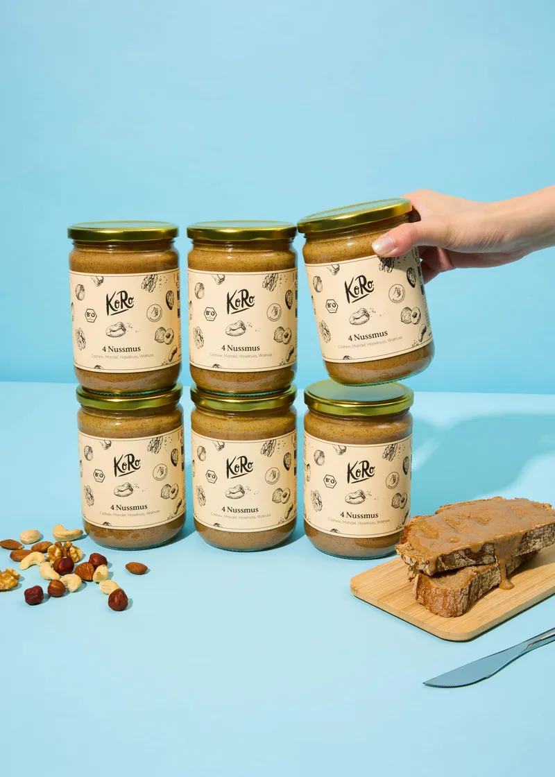 KoRo Bio 4 Nussmus aus Cashew, Mandel, Haselnuss und Walnuss 6 x 500 g – Produktbild 3 von 5