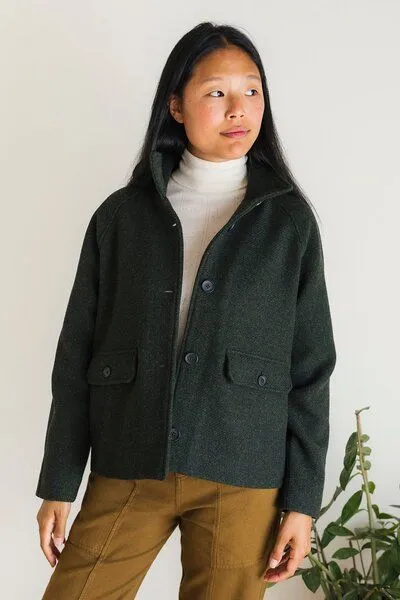 TWOTHIRDS TWOTHIRDS Jacke aus Shetlandwolle Koldewey, Dark green, – Produktbild 2 von 3