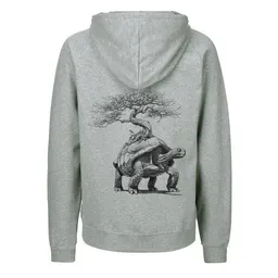 HANDGEDRUCKT HANDGEDRUCKT "Lange Reise" Männer Zip-HOODY aus reiner Biobaumwolle (kbA) – Produktbild 1 von 1