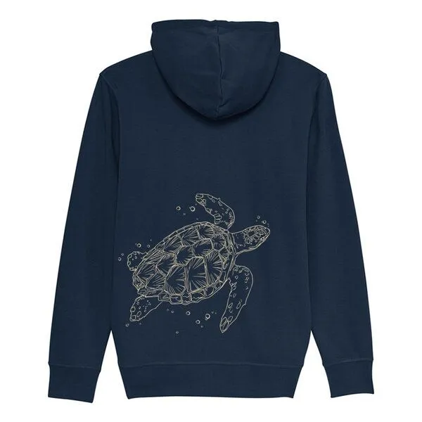 roots of compassion roots of compassion Kapuzenjacke "Schildkröte" bio & fair & vegan - Pulli, Tiere, Natur, Meer, Ocean, Beach, Navy, – Produktbild 1 von 4
