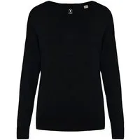 YTWOO YTWOO Damenpullover mit V-Ausschnitt aus Bio-Baumwolle und Lyocell TENCEL, Schwarz, – Produktbild 1 von 1