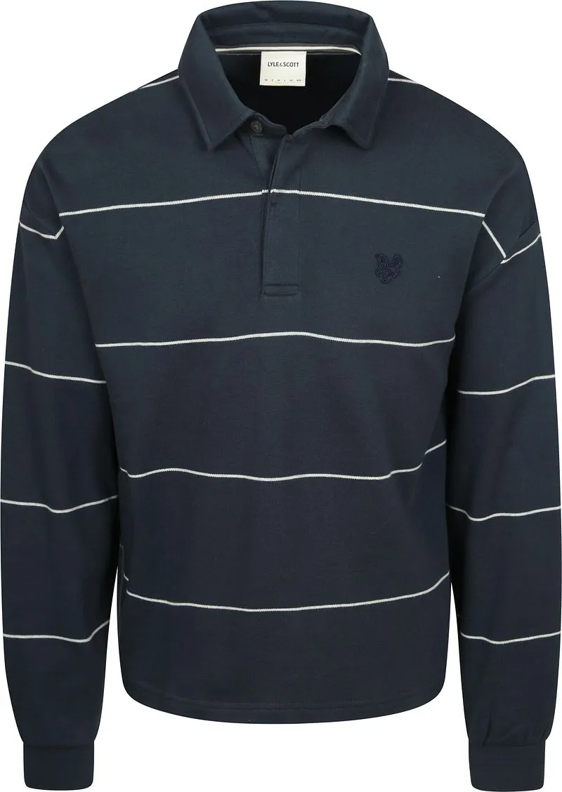 Lyle and Scott Lyle and Scott Rugby Poloshirt Streifen Marine - Größe XL, Dunkelblau, – Produktbild 1 von 5