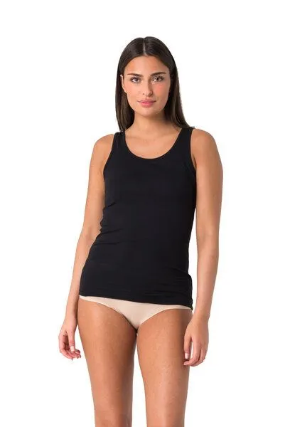 Elsie Elsie Unterhemden Damen 3er Set Tank Top - Tanktop mit Stretch, Schwarz, – Produktbild 2 von 4