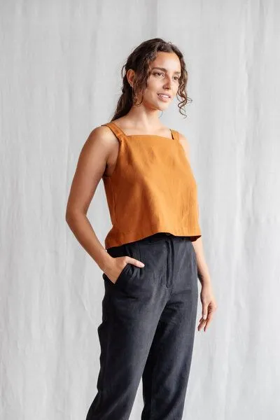 Jyoti - Fair Works Jyoti - Fair Works Baumwoll Top Chira, Braun, – Produktbild 4 von 4