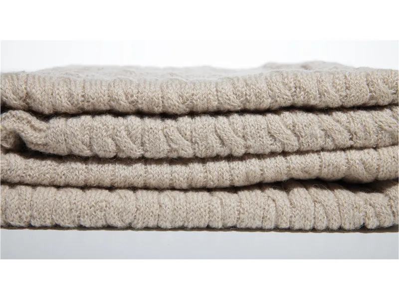 HANS NATUR HANS NATUR Babydecke Bio-Merinowolle Zopfstrick Maße 80 x 100 cm, Braun, – Produktbild 2 von 2
