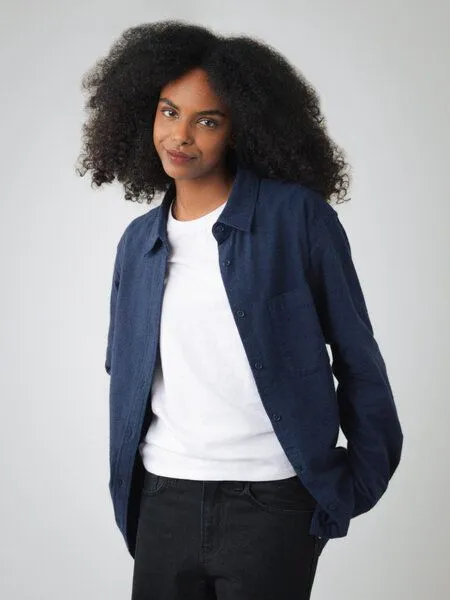 Honest Basics Honest Basics Damen Flanellhemd aus Bio-Baumwolle, Marlin, – Produktbild 4 von 5