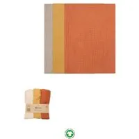 bistyle bistyle Musselin Baby-Decke -3er Pack - extra dicker 4-lagiger - 60x60cm - zertifiziert – Bio Baumwolle, Ziegelrot beige senfgelb, – Produktbild 1 von 1