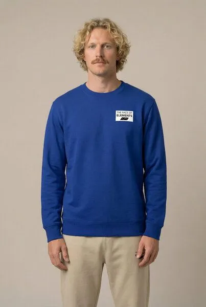 THE FACE OF ELEMENTS The Face of Elements Color Rush - Regular Fit Sweatshirt aus 100% Bio-Baumwolle, Royal (blau), – Produktbild 3 von 3