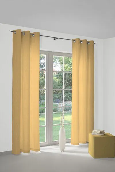Nature by Adam Nature by Adam Vorhang aus 100% Bio-Baumwolle - Made in Germany - Graphic Ventus, Gelb, – Produktbild 7 von 7