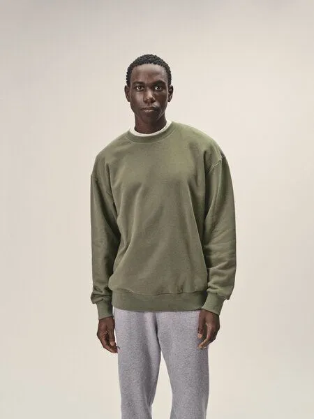 WOTE WOTE Herren Crewneck Sweatshirt aus Bio-Baumwolle, Oliv, – Produktbild 1 von 3