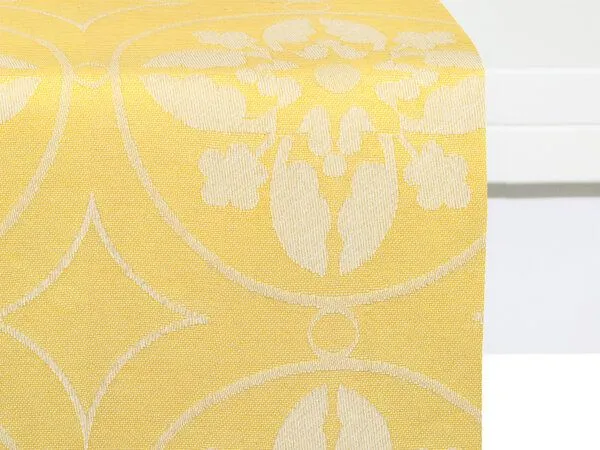 Nature by Adam Nature by Adam Tischläufer aus 100% Bio-Baumwolle - Made in Germany - Romantic Puligny Light, Gelb, – Produktbild 1 von 4