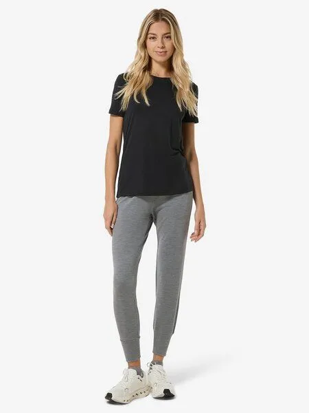 Super.Natural Super.Natural T-Shirt Casual Rib Bio J Tee für Damen, Merino, Jet black, – Produktbild 2 von 4