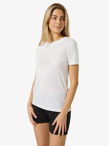 Super.Natural Super.Natural Merino T-Shirt W Mountain Lovers Bio J Tee für Damen, Fresh white/feather grey, – Produktbild 2 von 4