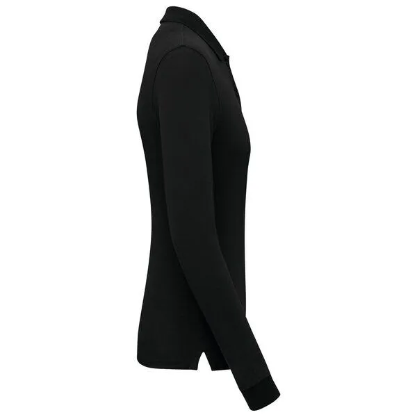YTWOO YTWOO Damen Piqué-Polo Langarm, Schwarz, – Produktbild 4 von 4