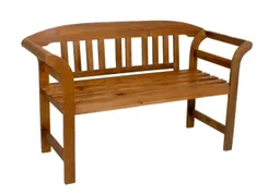 Spetebo Gartenbank Eukalyptus Bank 2-Sitzer - 130 x 82 x 45 cm (Packung, 1-St., 1 tlg), robust, wetterfest – Produktbild 1 von 1