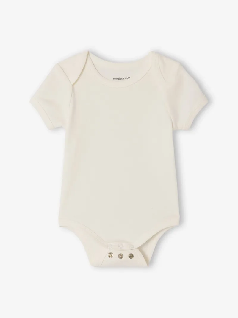 Vertbaudet 3er-Pack mitwachsende Baby Schlupfbodys mit kurzen Ärmeln, Grau meliert, – Produktbild 2 von 4
