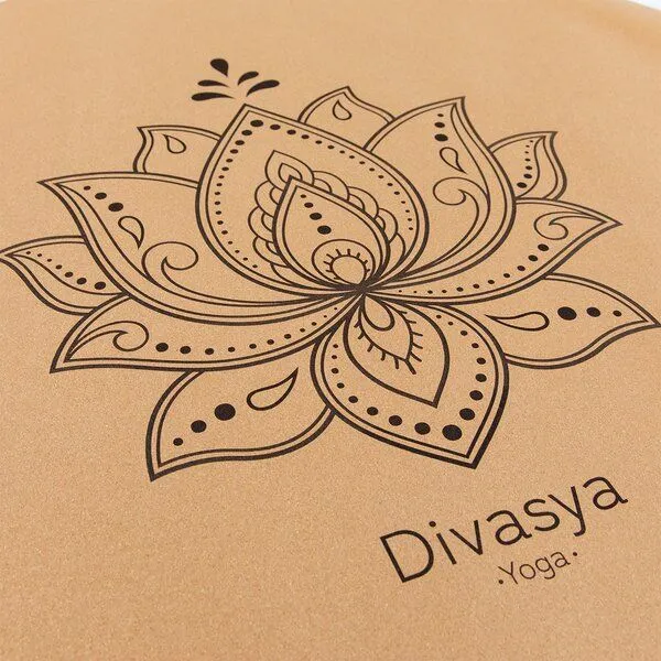 Divasya Divasya Meditationsmatte aus Kork & Naturkautschuk | 2 Motive, Lotus, – Produktbild 4 von 4