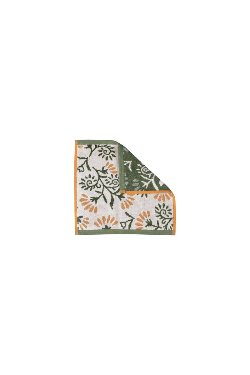 Tranquillo Waschlappen FLORAL (Bio-Baumwolle) - grün – Produktbild 1 von 2