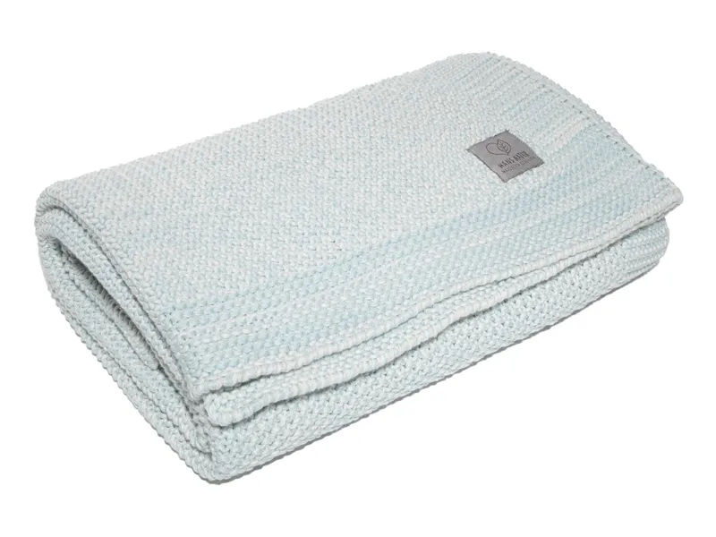 HANS NATUR HANS NATUR Babydecke Bio-Baumwolle Strick natur 80 x 95 cm, Blau, – Produktbild 2 von 2