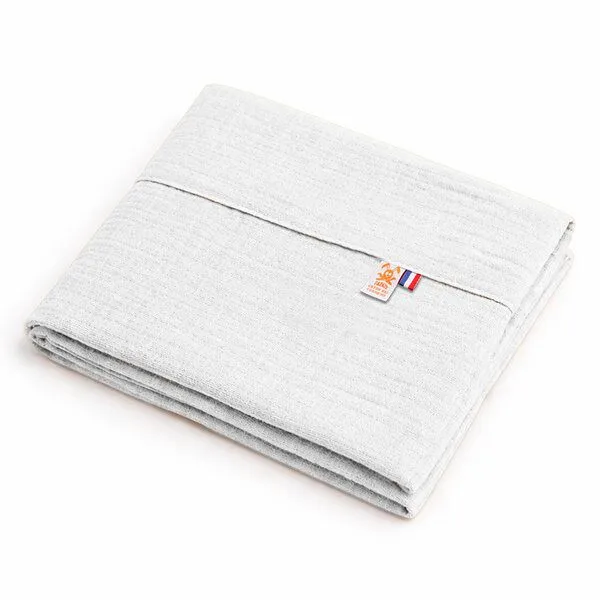 PAPATE PAPATE Flaches Bettlaken aus Bio-Baumwollgaze, Weiss, – Produktbild 1 von 4