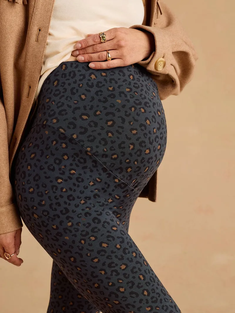 Envie De Fraise Umstands-Leggings mit Leo-Print ENVIE DE FRAISE, Dunkelgrau, – Produktbild 4 von 4