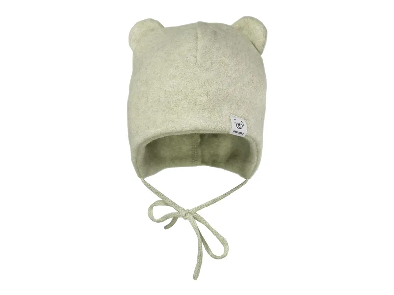 Maximo Baby Mütze mit Öhrchen Bio-Baumwolle Fleece mineral-hellbraun-meliert Gr. 43, Braun, – Produktbild 1 von 2