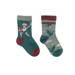 Walkiddy Baby Socken Bio-Baumwolle Castle Life Grün Walkiddy, GOTS-zertifizierte Babysocken, vegan, weiche Strümpfe für empfindliche Babyfüße, nachhaltige Basic-Socken für jeden Tag – Produktbild 1 von 1