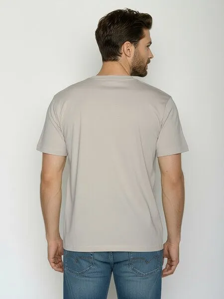 GreenBomb GREENBOMB Basic Fusion - Lässiges Oversize-T-Shirt aus Bio-Baumwolle / GOTS / Fair & Vegan, Grau (sandstone), – Produktbild 4 von 4