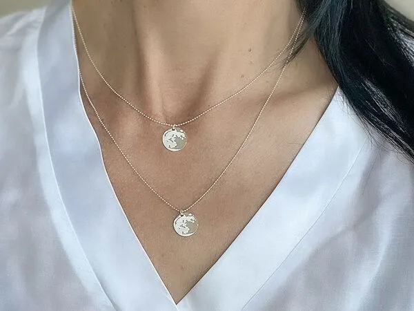 renna deluxe renna deluxe Mond Kette – beidseitiges Motiv, Silber, – Produktbild 3 von 5