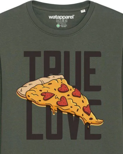 watapparel watapparel Sweatshirt Unisex True Love, Khaki, – Produktbild 3 von 4