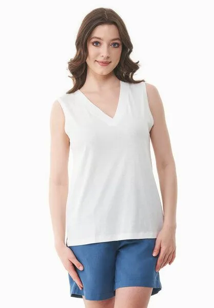 ORGANICATION ORGANICATION Top aus TENCEL Modal und Bio-Baumwolle, Off white, – Produktbild 1 von 4