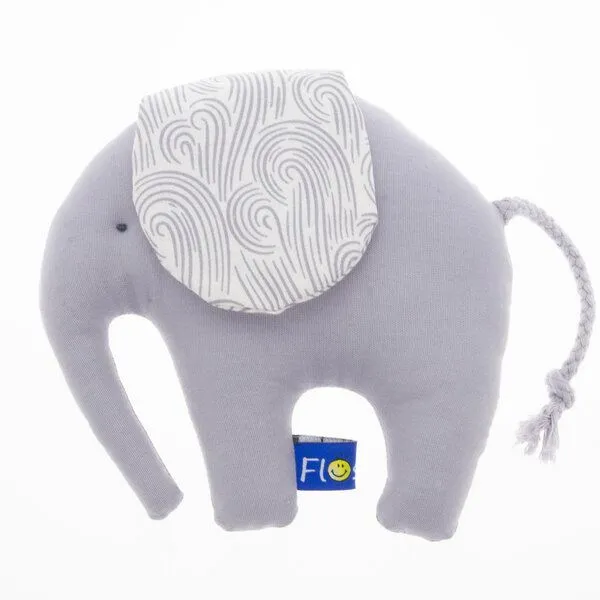 Flosinn Flosinn Knistertier Baby Kleiner Elefant Bio-Greifling, Grau, – Produktbild 1 von 4