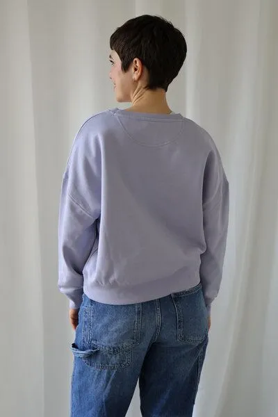 Kultgut Kultgut Goodness Sweater 100% Bio-Baumwolle - Ein schöner Allrounder im Boxistyle, Lila, – Produktbild 3 von 4