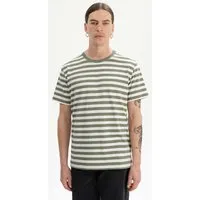 MELA MELA Bio-Herren-T-Shirt "SADHIL" mit Feinripp-Rundhalsausschnitt, thymian gestreift, Gr. L – Produktbild 1 von 1