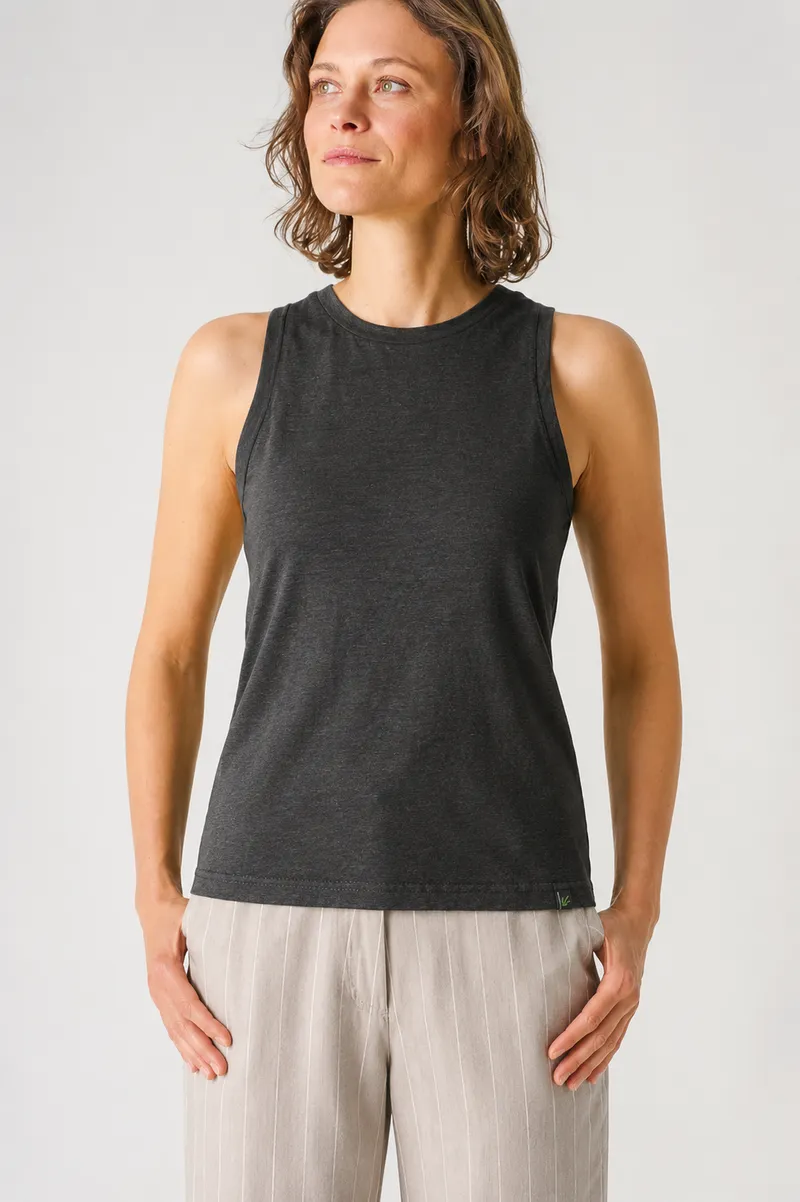 HempAge Hempage Damen vegan Sportliches Crop Top Schwarz, Schwarz, – Produktbild 2 von 2
