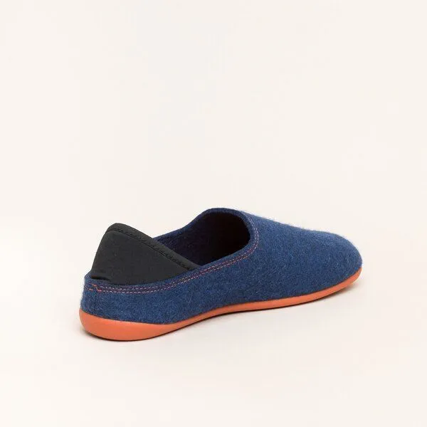 Gottstein Gottstein Filzhausschuh Wool Slip-On aus 100% Schurwolle - für Damen & Herren - Rutschfeste Gummisohle, Dunkel-blau, – Produktbild 4 von 4
