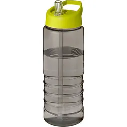 Unbranded H2O Active® Eco Treble 750 ml Sportflasche mit Stülpdeckel & Trinktülle, kohle, limone – Produktbild 1 von 1