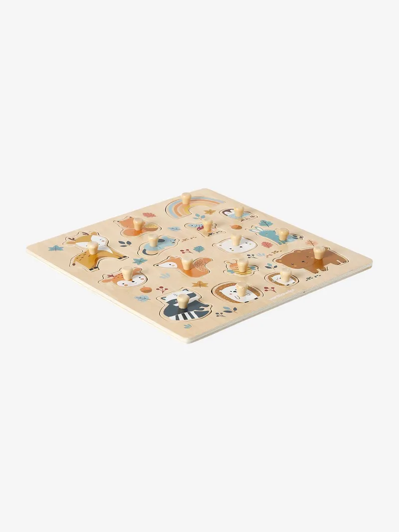 Vertbaudet Baby Steckpuzzle WALDFREUNDE aus Holz FSC®, Orange, – Produktbild 2 von 4