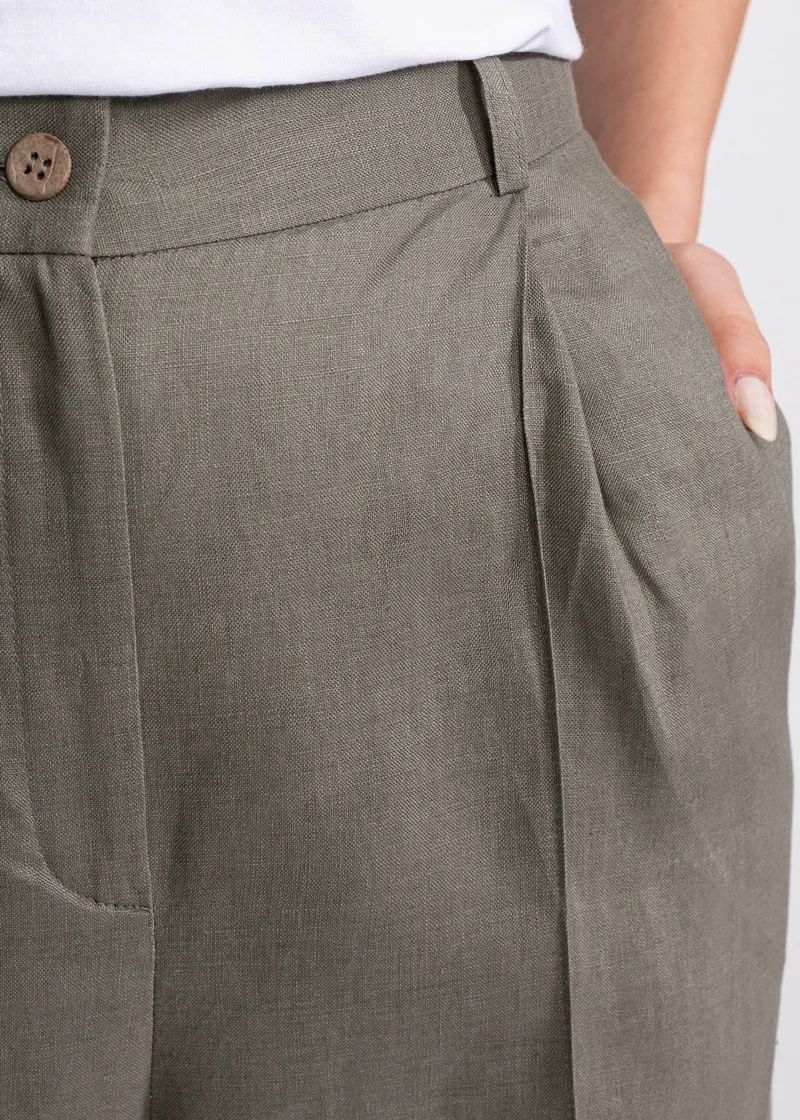 De IONESCU De IONESCU Damen vegan Hose Figa Leinen, Olivgrün, – Produktbild 1 von 2