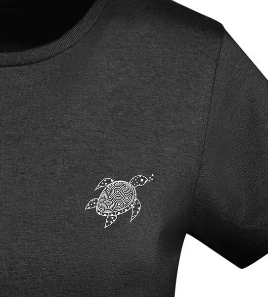 vis wear vis wear Die Schildkröte aus dem Ozean - Damen Organic Shirt, Rot, – Produktbild 3 von 4