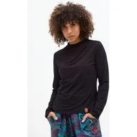 KOKOworld Rollkragenpulli Camino – Klassischer, figurbetonter Schnitt – Dekorative Raffung – 100 % in der EU fair produziert – KOKOworld, Black (schwarz), – Produktbild 1 von 1