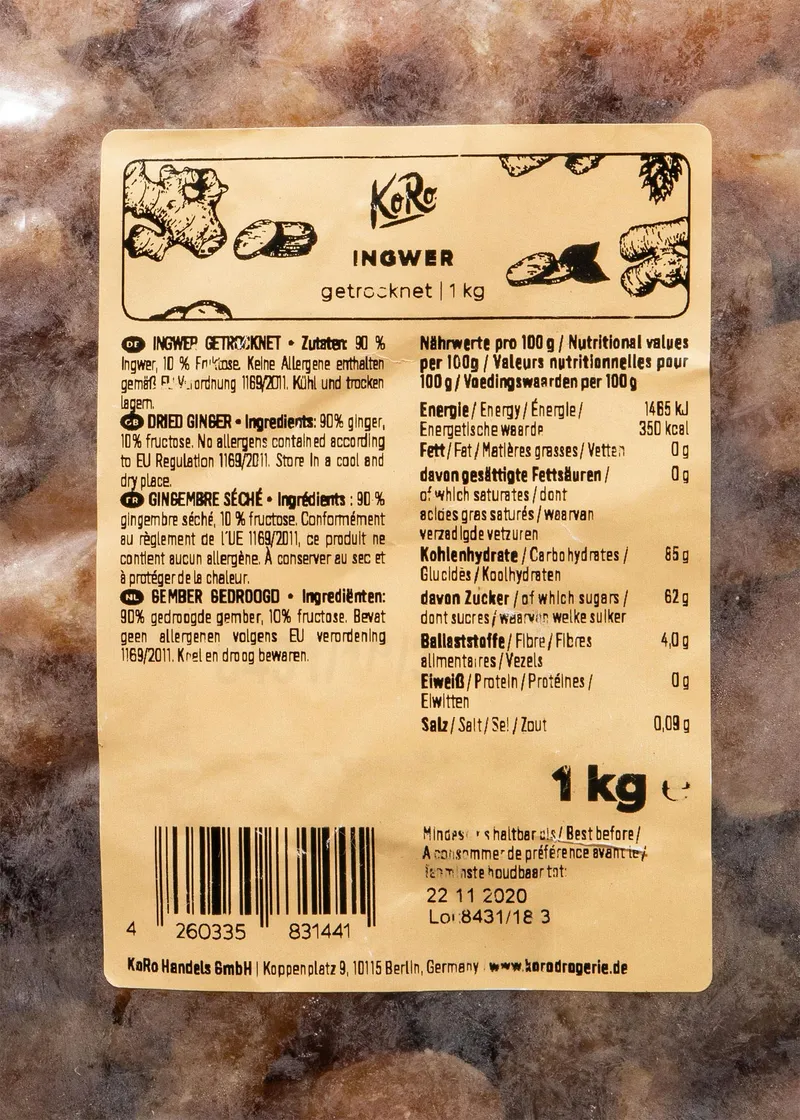 KoRo Getrockneter Ingwer 1 kg – Produktbild 3 von 5