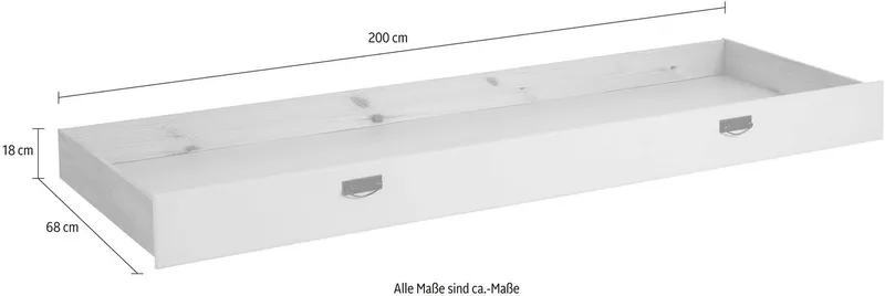 OTTO home Schubkasten Konrad, aus massivem Kiefernholz, FSC®-zertifiziert, mit Kunststoff-Rollen, Weiß, – Produktbild 4 von 5