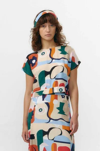 SUITE13LAB Suite13lab Cropped-Top HEBRON im Cruise-Print, Print cruise(mehrfarbig), – Produktbild 1 von 3