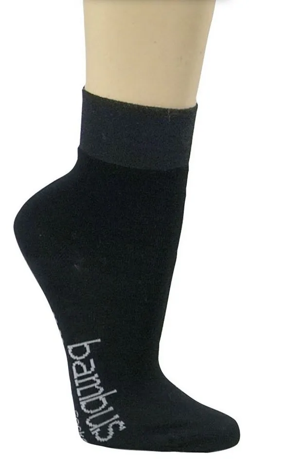 Wowerat Kurzsocken 3 Paar Bambus Kurzschaft Socken, weiche Quarter-Socken, Damen & Herren, Schwarz, – Produktbild 2 von 3