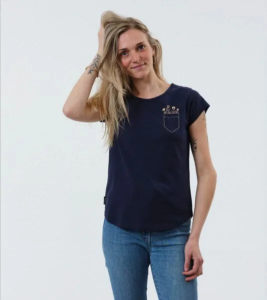 Gary Mash GARY MASH Shirt Asheville Blumengruß aus Biobaumwolle, Dunkelblau (blau), – Produktbild 1 von 4