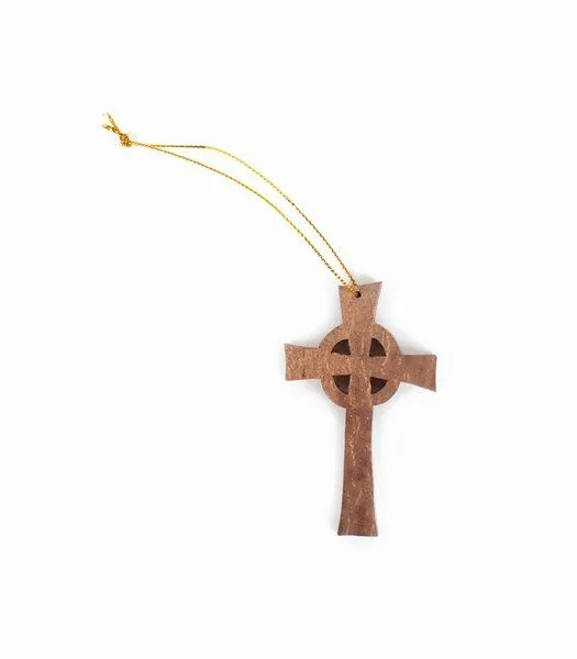 El Puente El Puente Deko-Anhänger "Kreuz" | Fair Trade & Handmade aus Vietnam, Braun, – Produktbild 1 von 1