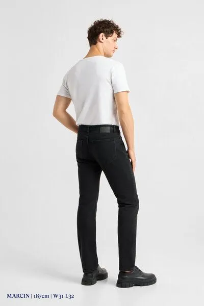 DAWN Herren Jeans DUSK Regular Straight DAWN Bio-Baumwolle, Black/black, – Produktbild 4 von 5