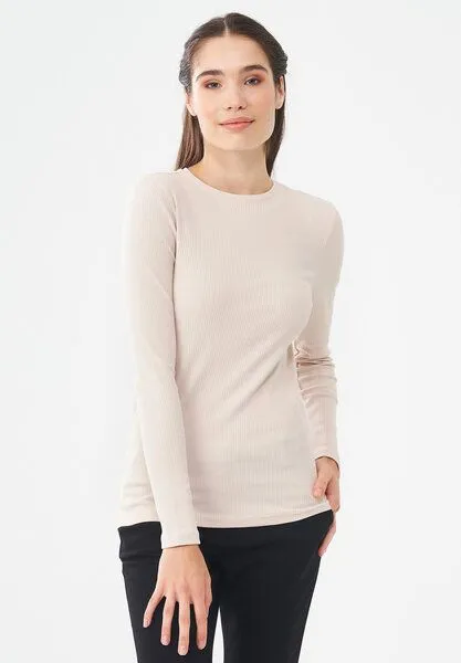 ORGANICATION ORGANICATION Langarmshirt aus Bio-Baumwolle, Stone, – Produktbild 4 von 4